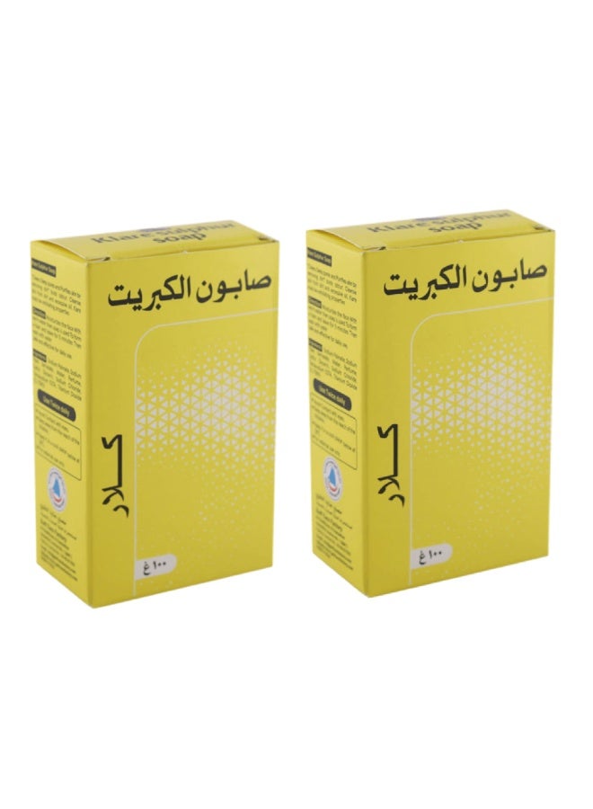 Klare Two bars of sulfur soap that purify and cleanse oily skin (100g) - Image 1